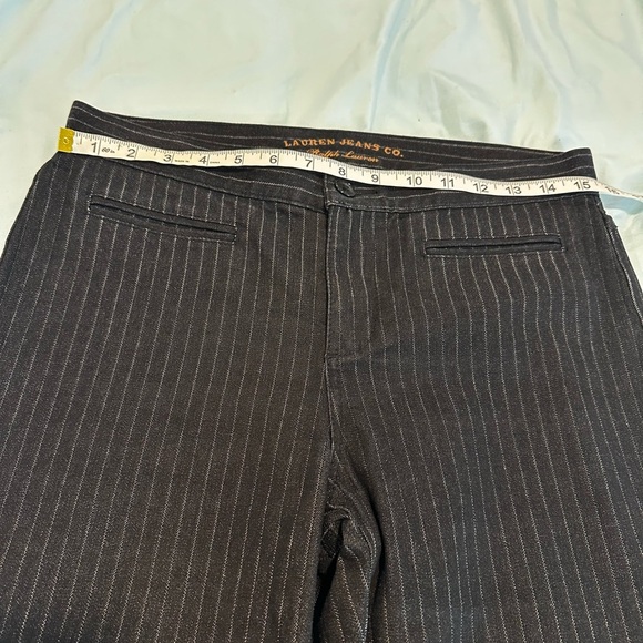 NWOT Lauren Ralph Lauren. Sz:6 PETITE. Black Pinstripe Jeans. Stretch. - Picture 3 of 11